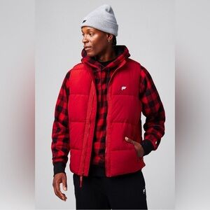 Fabletics The Essential Red Puffer Vest Sz Medium
